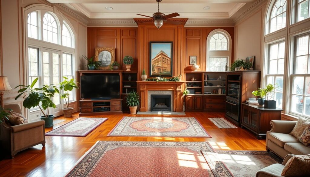 colonial home interior with modern technology