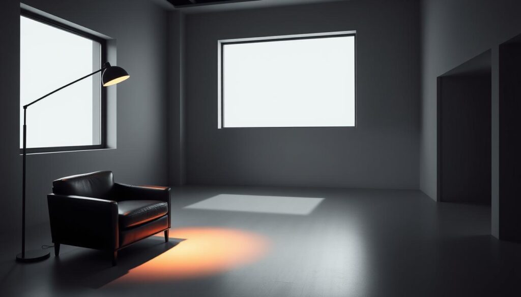 black and white interior lighting