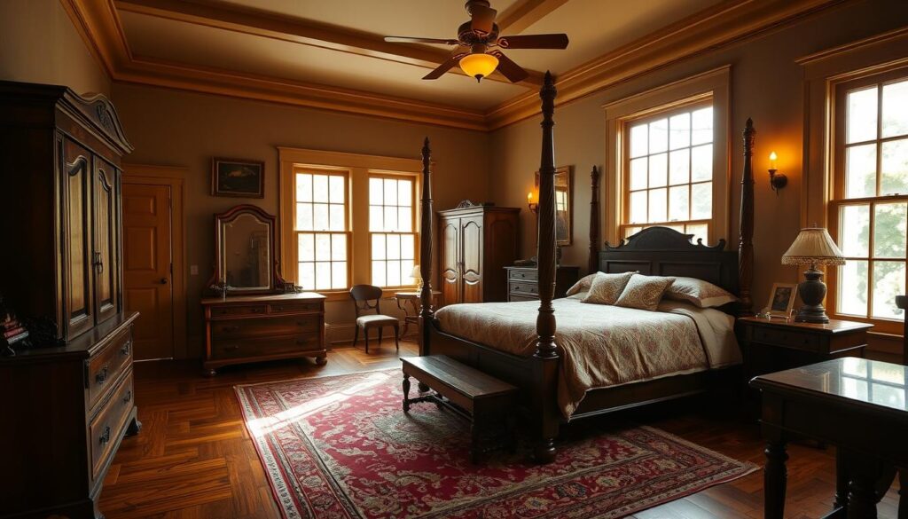 classic colonial bedroom interior