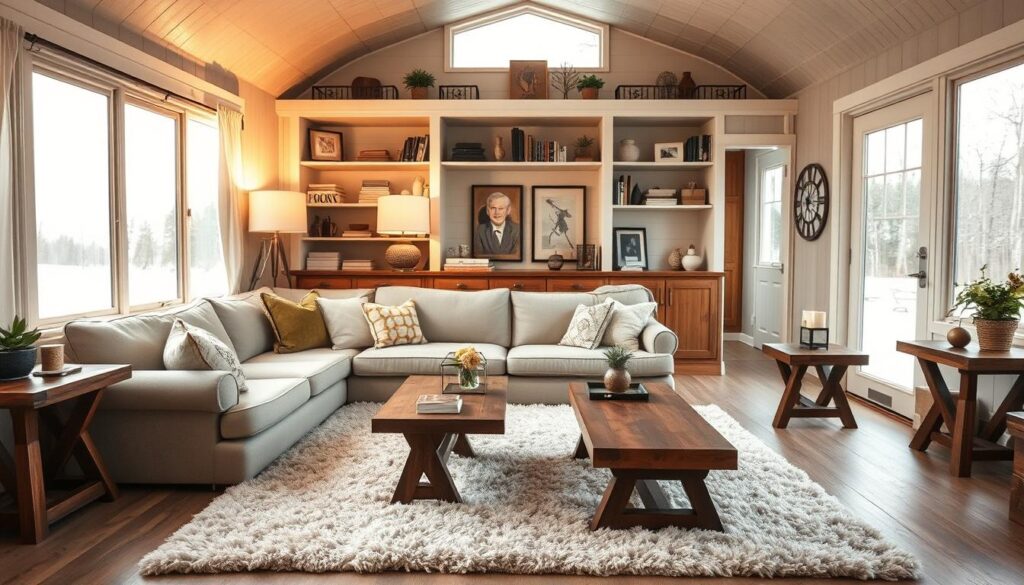 quonset home interior furniture arrangement