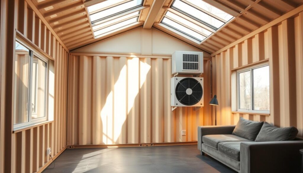 upcycled shipping container interiors